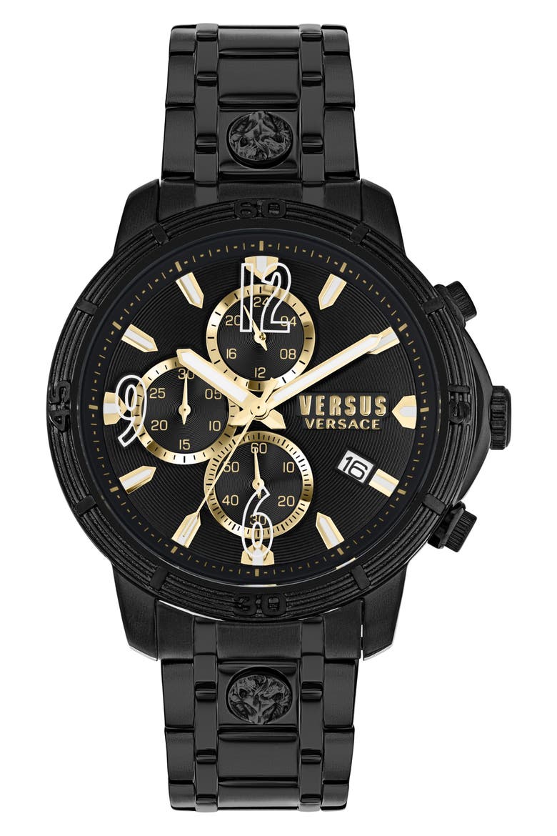 Bicocca Chronograph Bracelet Watch, 46mm, Main, color, IP BLACK