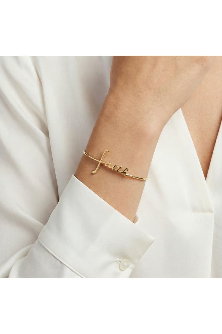 Faith In-Line Bracelet, Alternate, color, Gold