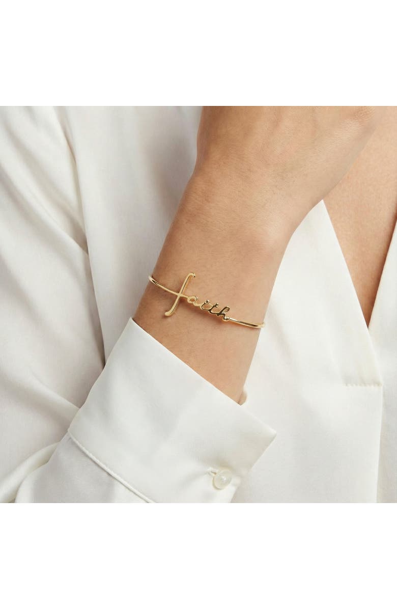 Alex and Ani Faith In-Line Bracelet, Alternate, color, Gold