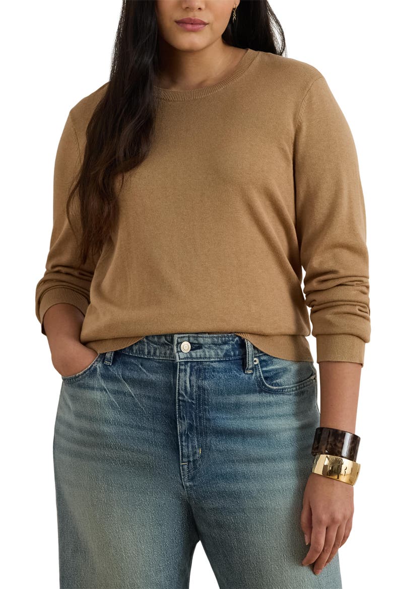 Crewneck Sweater, Main, color, CAMEL