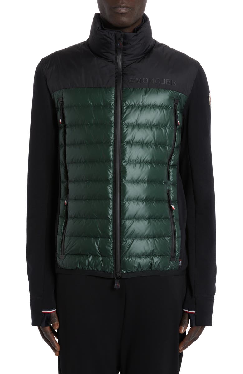 Moncler Grenoble Quilted 750 Fill Power Down & Knit Cardigan, Main, color,