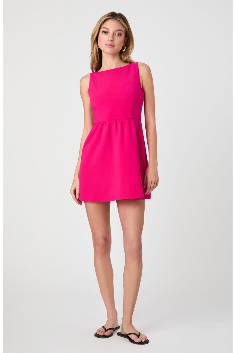 Whisper Boatneck Minidress, Alternate, color, CERISE PINK