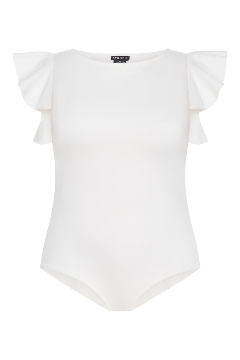 Daphne Ruffle Sleeve Bodysuit, Alternate, color, CREAM