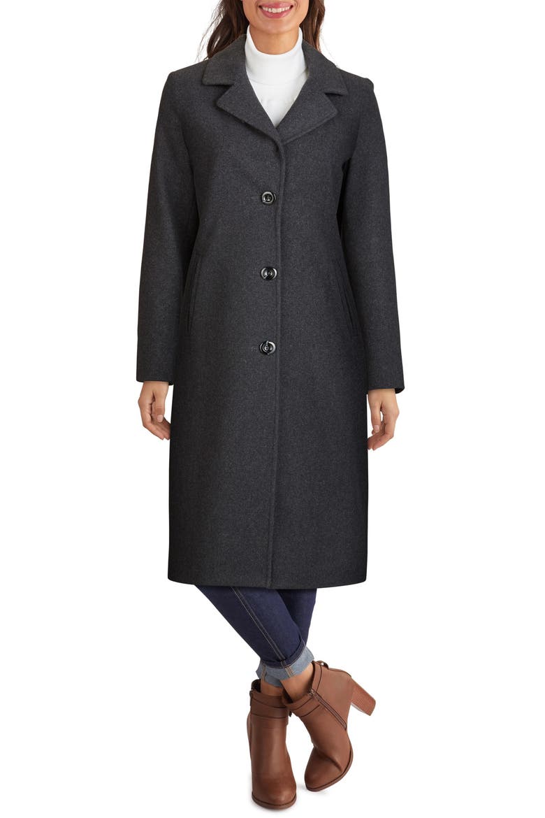 Wool Blend Long Coat, Main, color, CHARCOAL