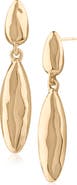 JARDIN Softly Hammered Linear Drop Earrings