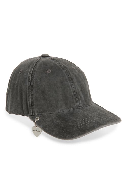 ACNE STUDIOS ACNE STUDIOS HEART CHARM COTTON TWILL BASEBALL CAP 