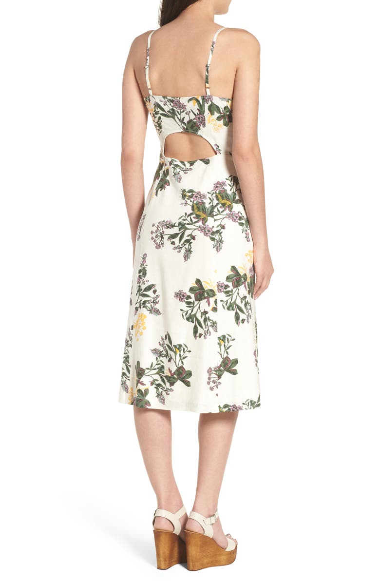 Leith Floral Print Midi Dress, Alternate, color, 