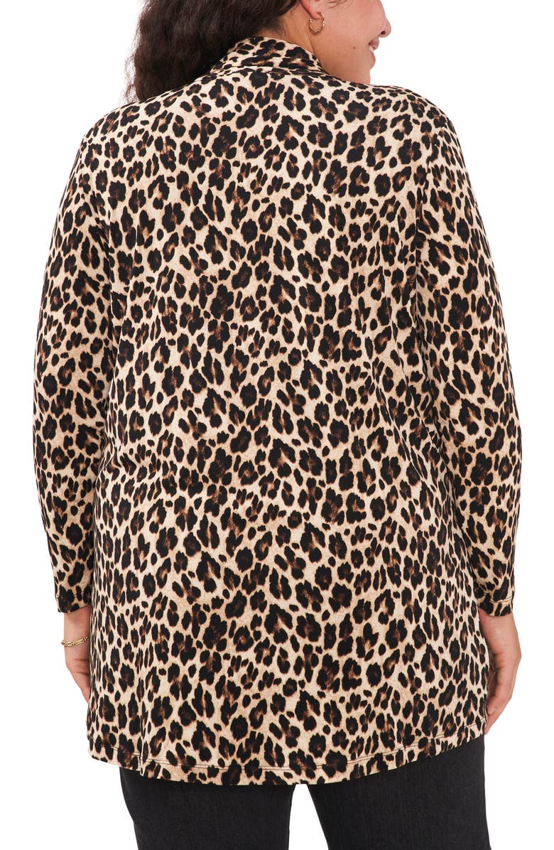 Vince Camuto Leopard Open Front Knit Cardigan, Alternate, color, 