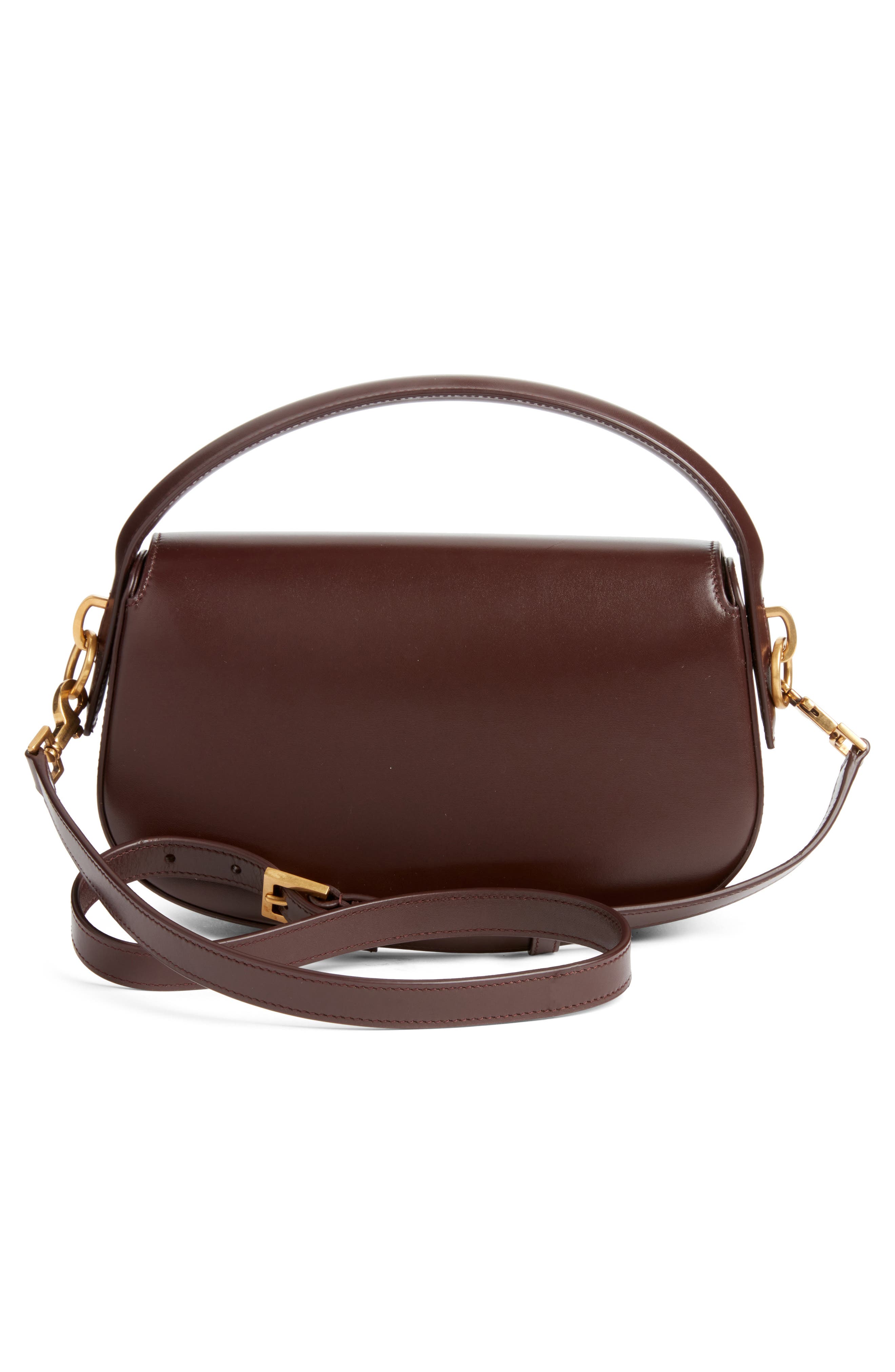 Saint Laurent Voltaire Leather Crossbody Bag, Alternate, color, Raisin