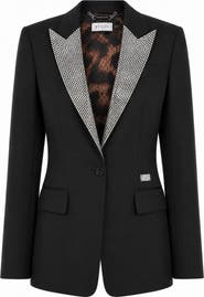 PHILIPP PLEIN Single Breasted Fit Blazer Crystal Strass Women