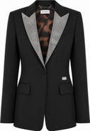 PHILIPP PLEIN Single Breasted Fit Blazer Crystal Strass Women