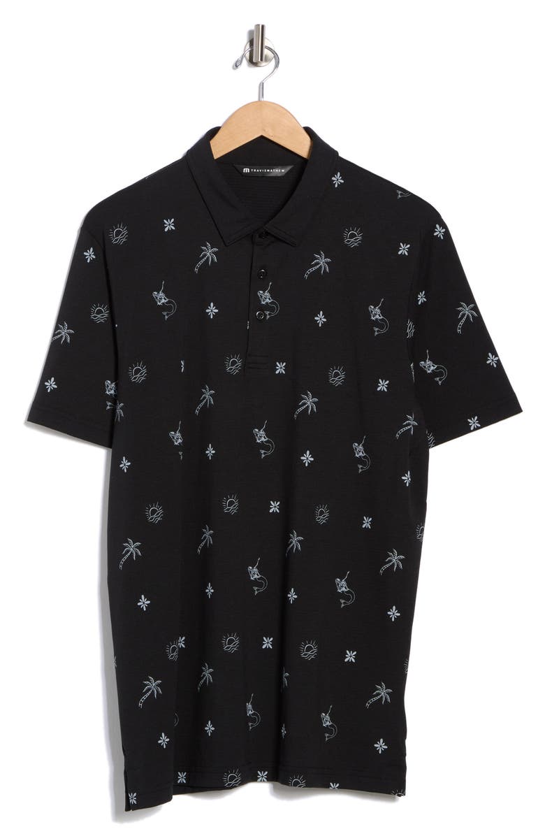 TravisMathew Cove Dive Knit Polo, Alternate, color, Black