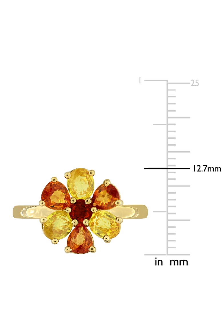 Orange & Yellow Sapphire Flower Ring, Alternate, color, Sapphire