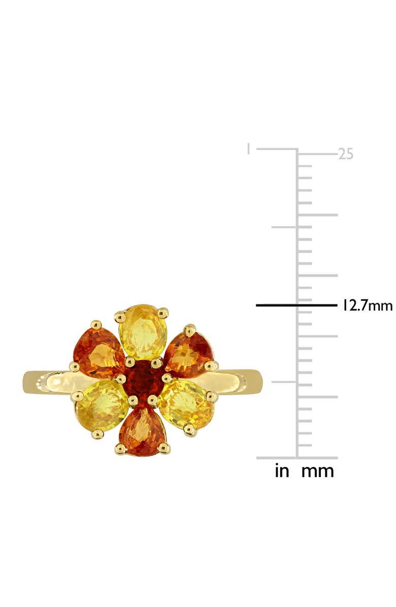 Julianna B. Orange & Yellow Sapphire Flower Ring, Alternate, color, Sapphire