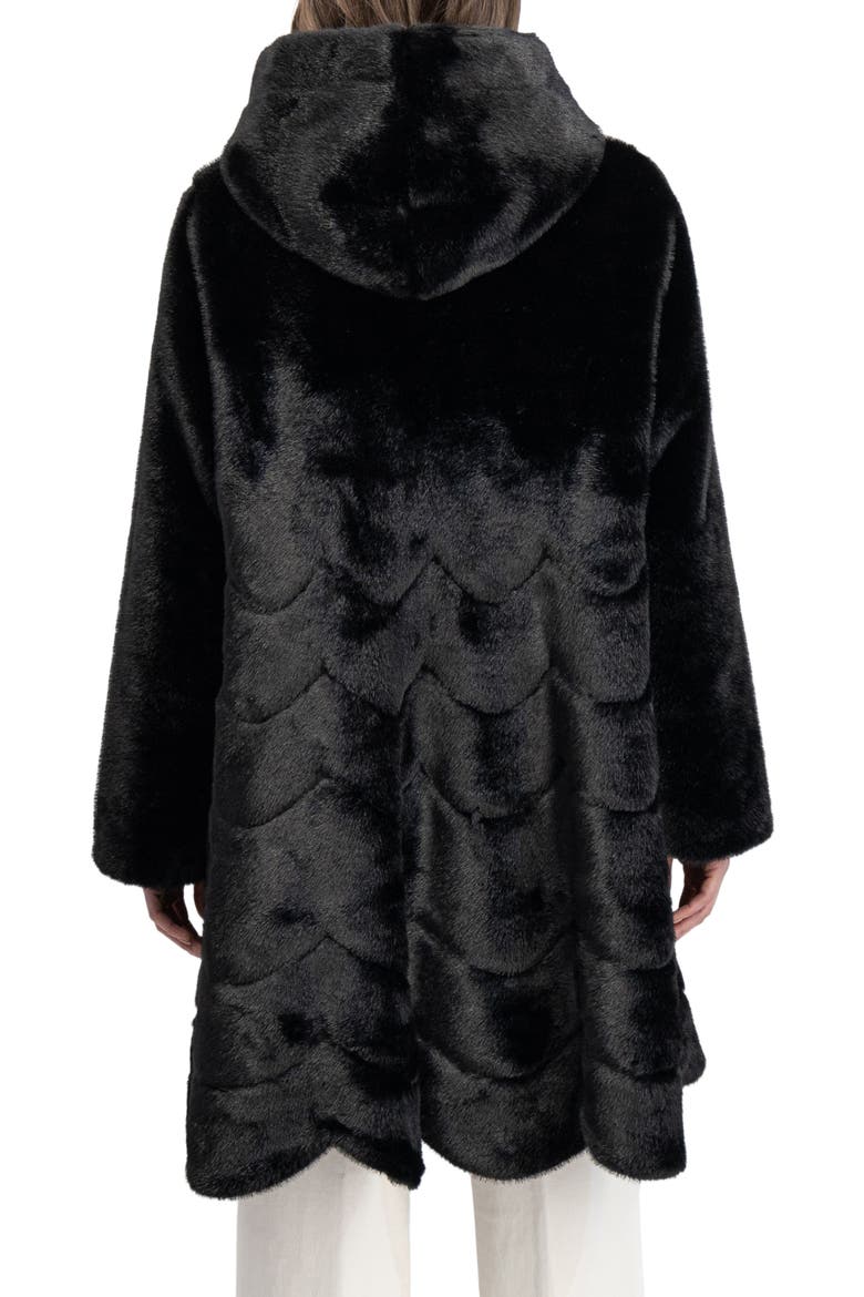 Fur-Free Mink (Faux Fur) Reversible Coat, Hood, Alternate, color, BLACK/BLACK