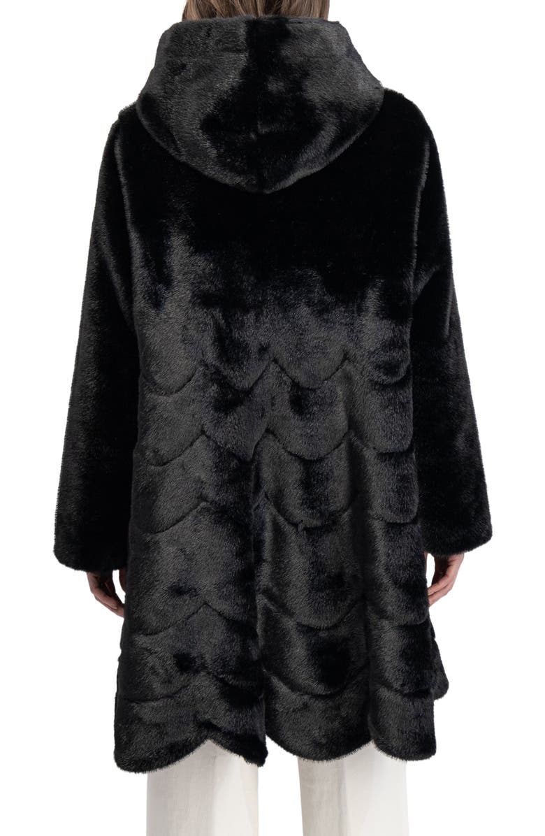 Lyla Grant Fur-Free Mink (Faux Fur) Reversible Coat, Hood, Alternate, color, Black/Black
