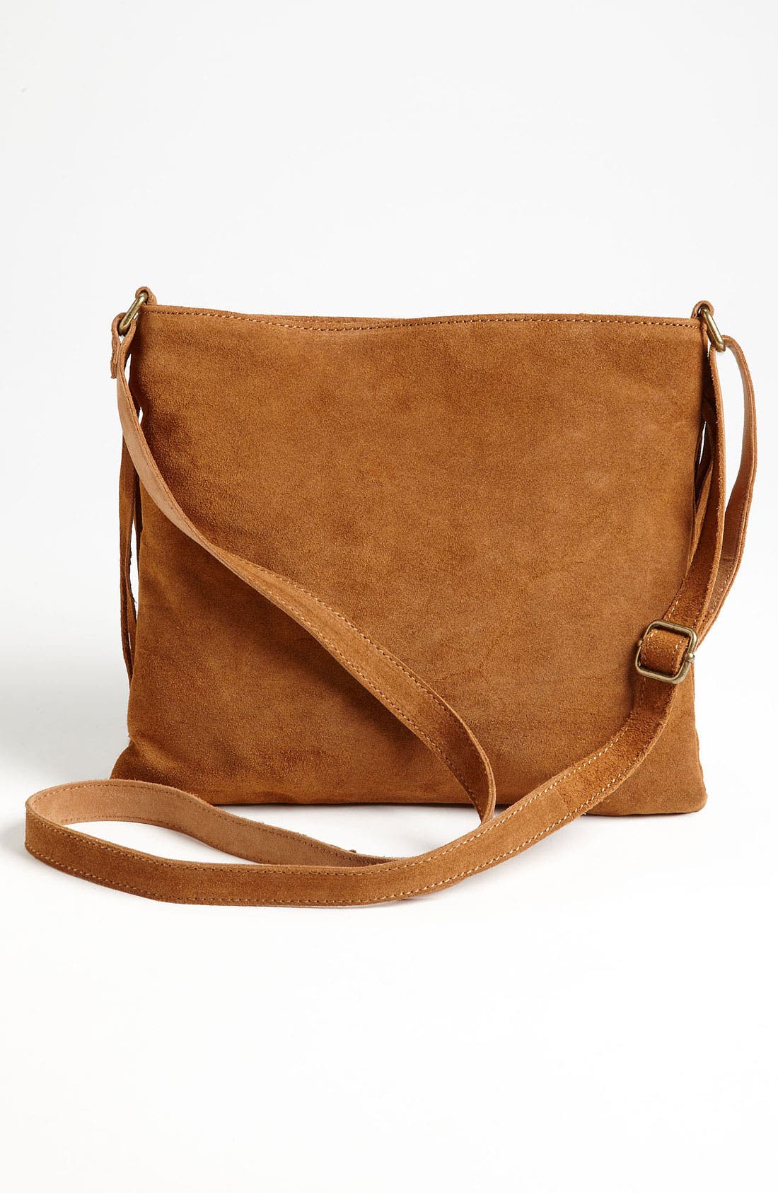 Steve Madden Fringed Suede Crossbody Bag, Alternate, color, BROWN