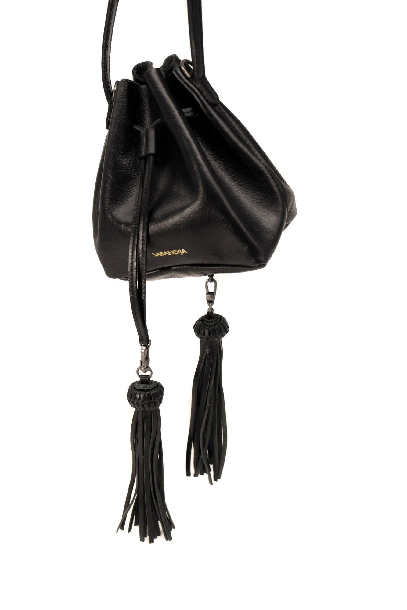 Lechuza Leather Crossbody Bag, Main, color, Black