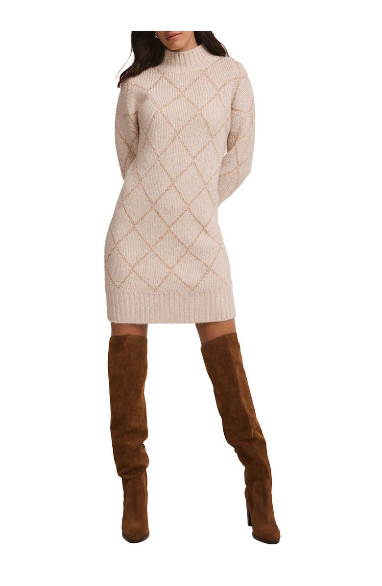 MINT VELVET Sequin Knit Mini Dress, Alternate, color, Neutral