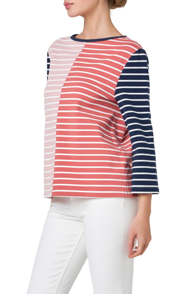 English Factory Stripe Colorblock Top, Alternate, color, Pink Multi