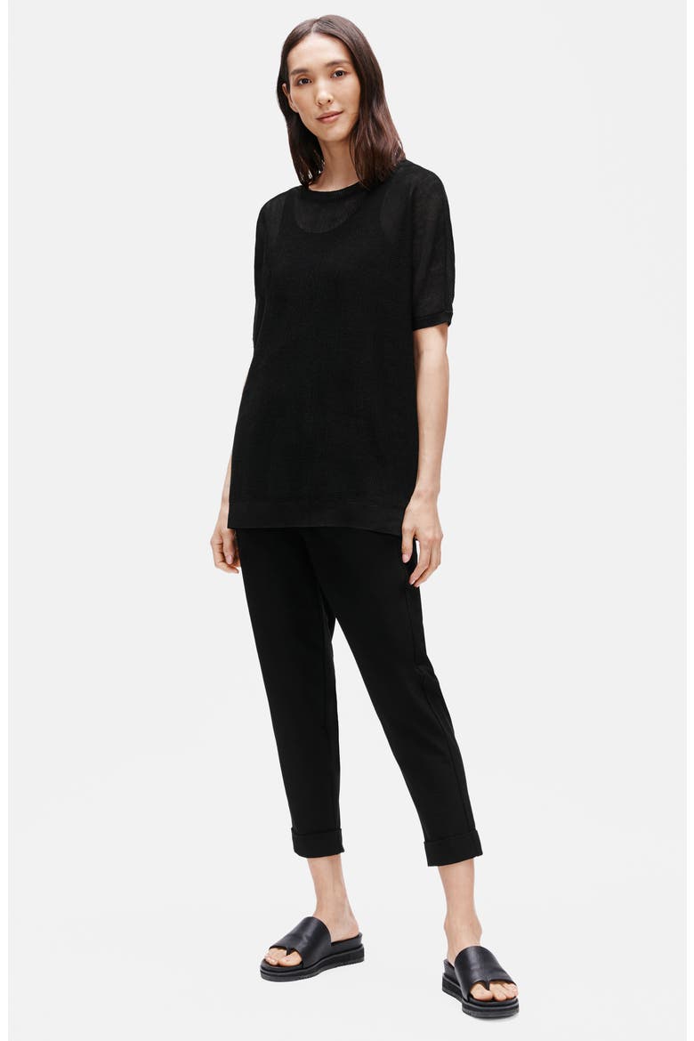 Cuffed Slouchy Ankle Pants, Alternate, color, BLACK