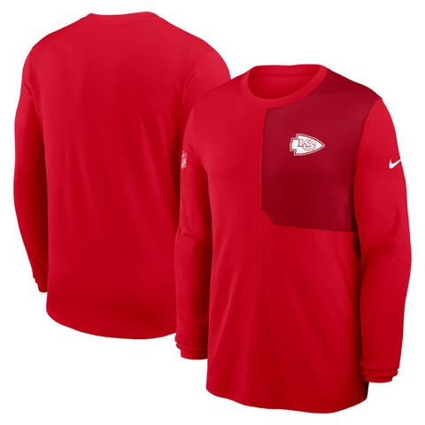 Men's Nike Red Kansas City Chiefs Sideline Coach UV Performance Long Sleeve T-Shirt