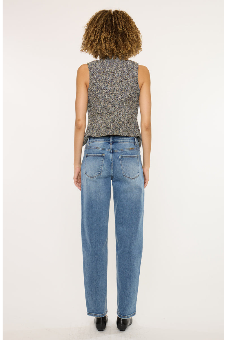 Grace Essentials High Rise Slim Barrel Jeans, Alternate, color, Medium Wash