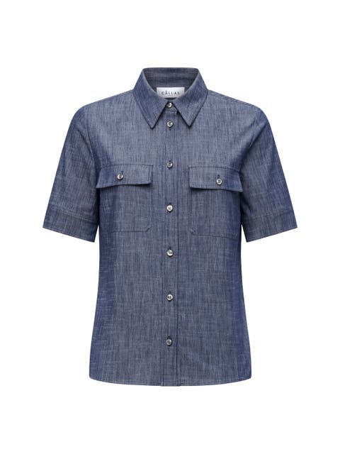 Vesper Stretch denim poplin shirt