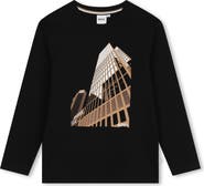 BOSS Kidswear Kids' Long Sleeve Logo Cotton Graphic T-Shirt