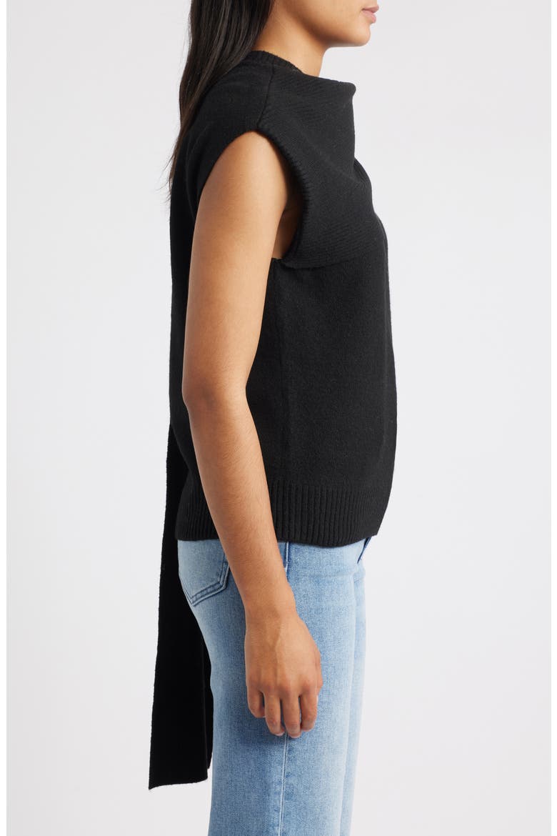 Scarf Sweater, Alternate, color, BLACK