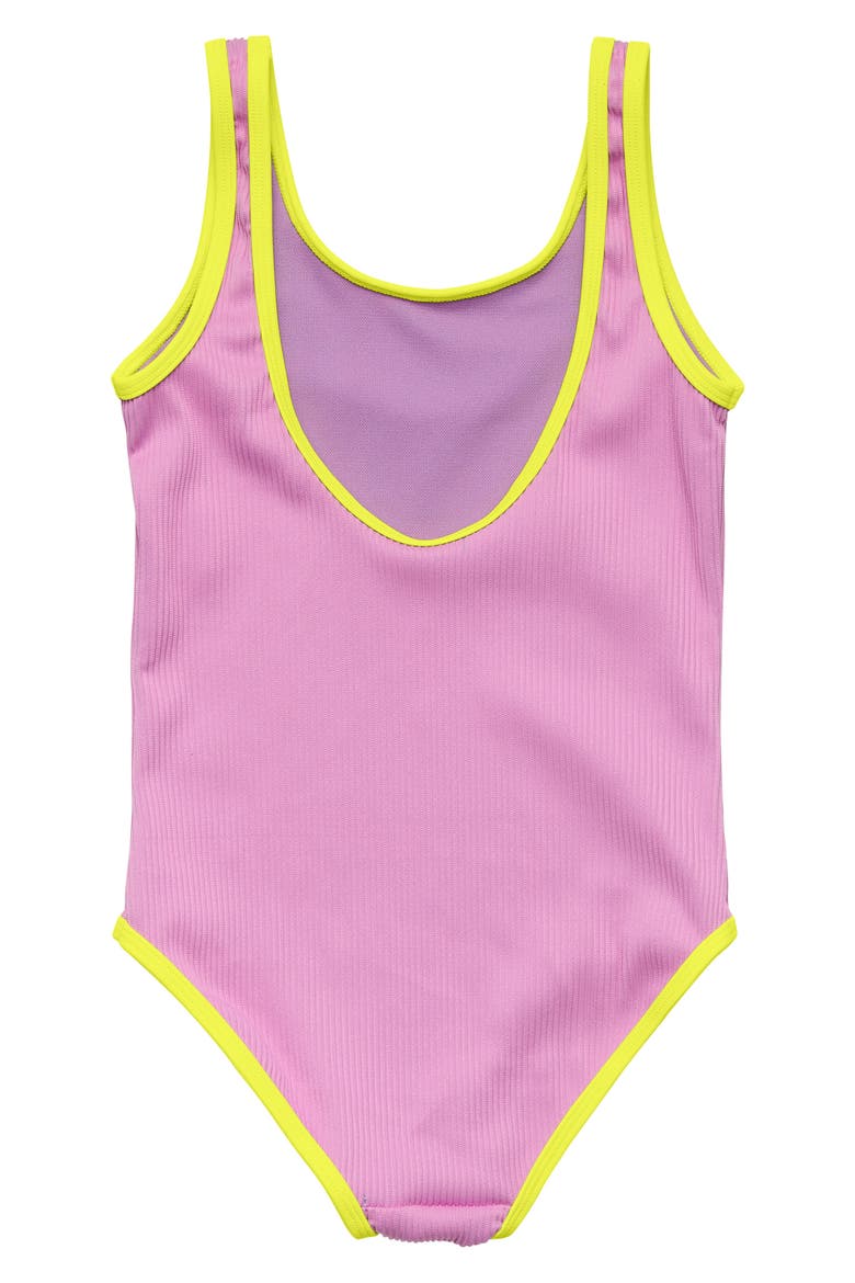 Kids' Vacay Pop UPF 50+ One-Piece Swimsuit, Alternate, color, LILAC