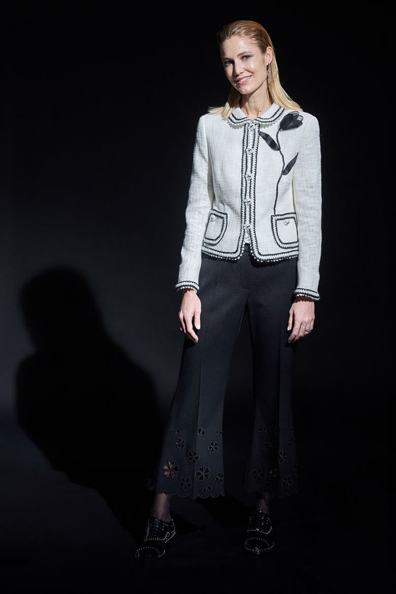 Ankle Lenght Pants With Embroidery At Hem, Alternate, color, Black