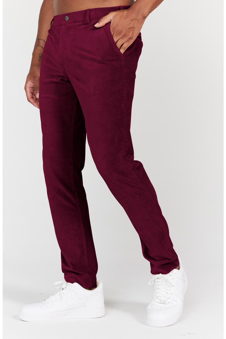 Collins Corduory Golf Pants, Alternate, color, BURGUNDY