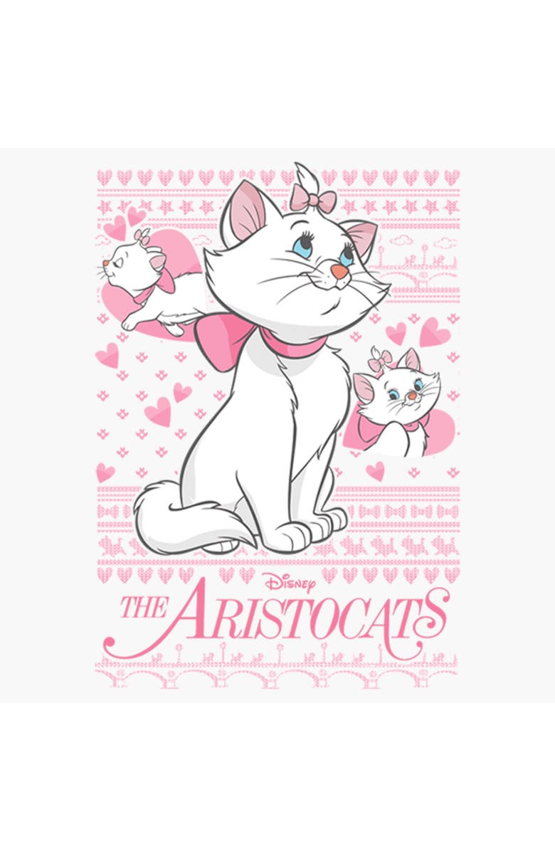 Aristocats Women's Aristocats Marie Ugly Christmas Sweater Print Graphic T-Shirt, Alternate, color, White
