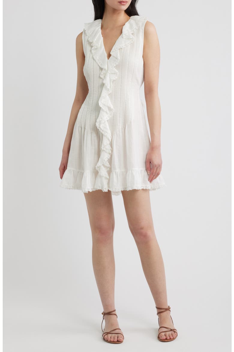 Henrietta Ruffle Sleeveless Minidress, Main, color, SALT