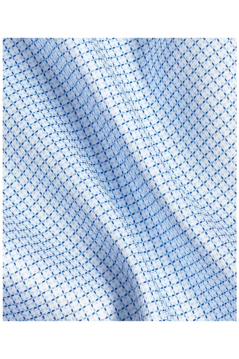 Trim Fit Geometric Cotton Dress Shirt, Alternate, color, WHITE/ SKY