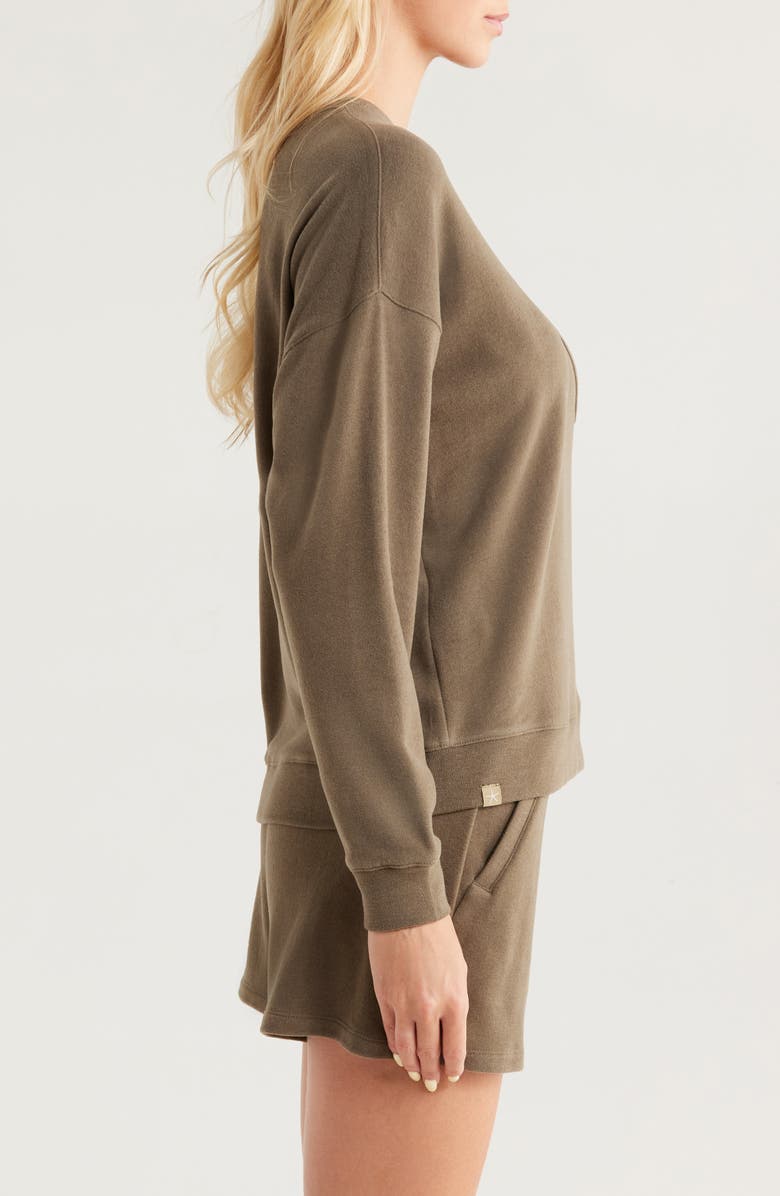 Barefoot Dreams<sup>®</sup> Malibu Brushed Fleece Pajamas, Alternate, color, Khaki Green