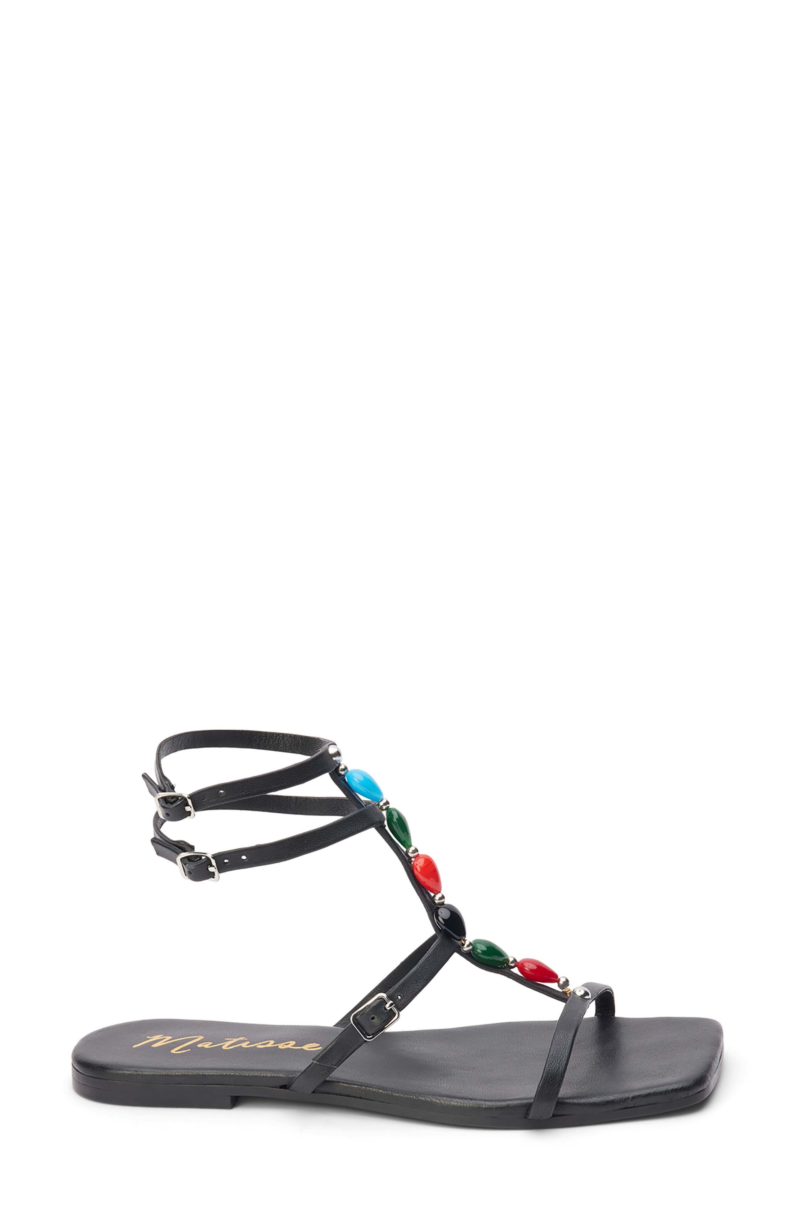 Matisse Verona Ankle Strap Sandal, Alternate, color, Black Leather