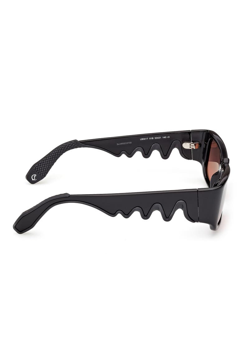 53mm Loubishark Rectangular Sunglasses, Alternate, color, BLACK FRAME WITH ZEISS LENS IN EXCLUSIVE RED GRADIENT