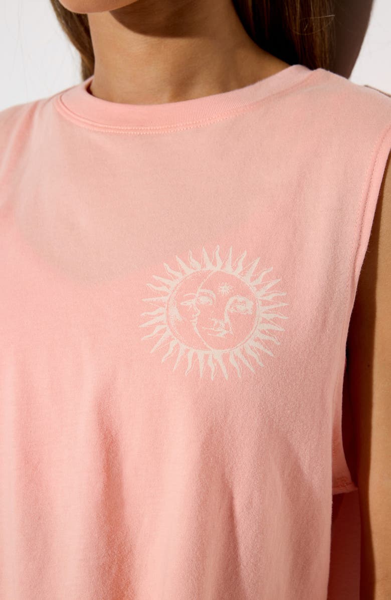 Spiritual Gangster Power of Sun Spirit Graphic Cotton Crop T-Shirt, Alternate, color, Flamingo Pink