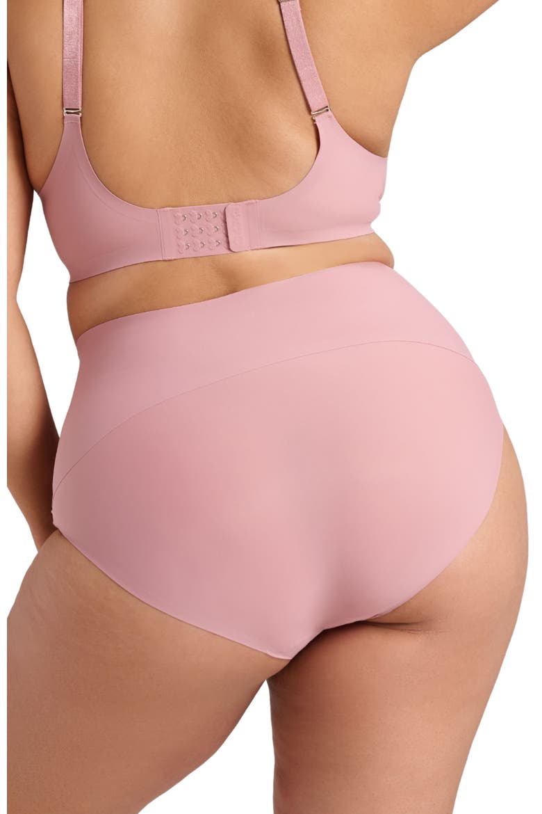 Invisible High Waist Shaping Brief, Alternate, color, Dusty Rose