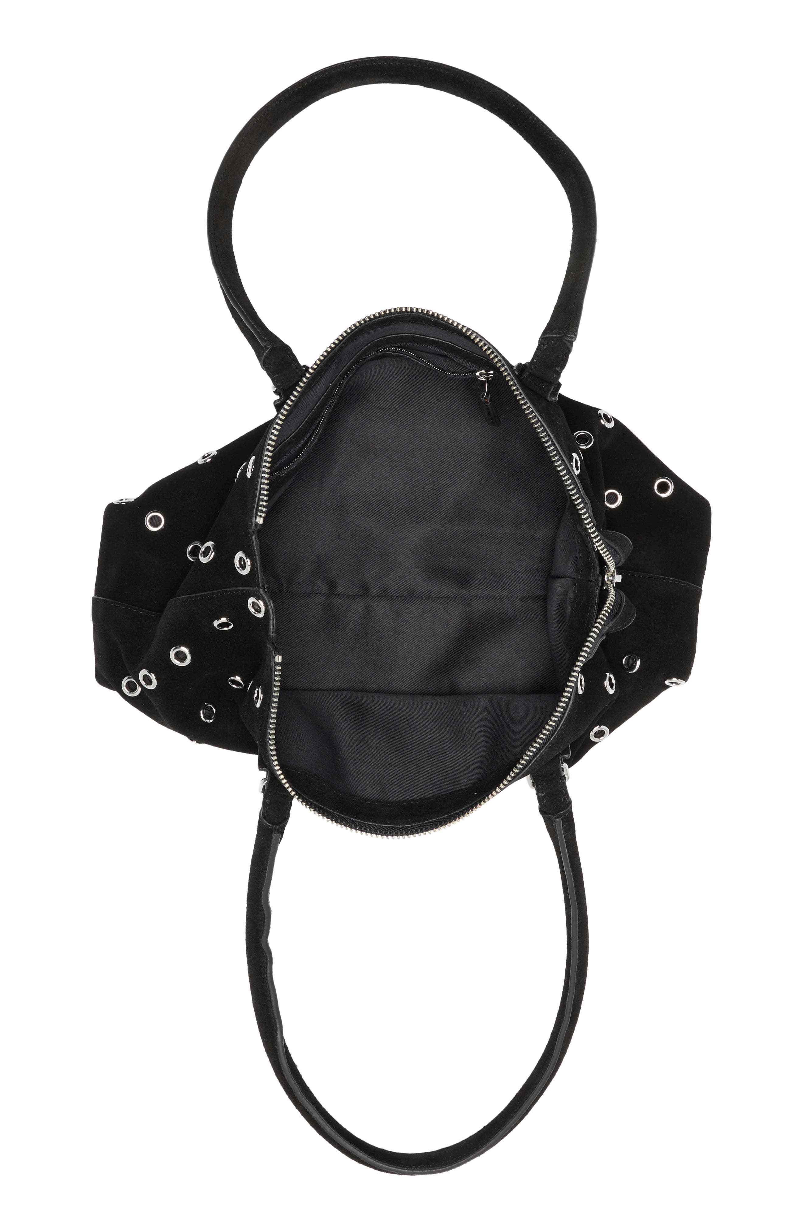 Rebecca Minkoff Industry Suede Shoulder Bag, Alternate, color, Black