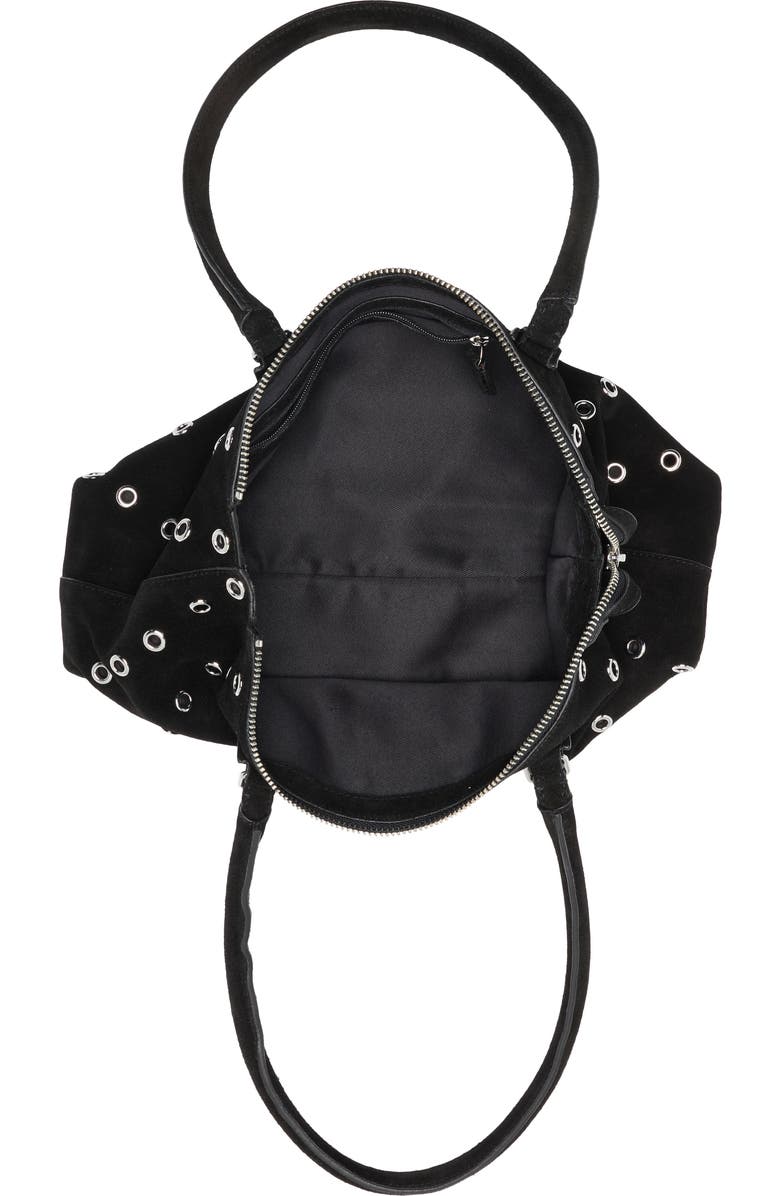 Rebecca Minkoff Industry Suede Shoulder Bag, Alternate, color, Black