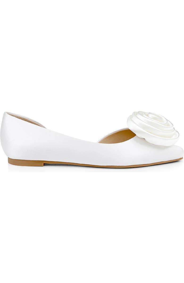 Badgley Mischka Collection Jana Half d'Orsay Flat, Alternate, color, White Satin