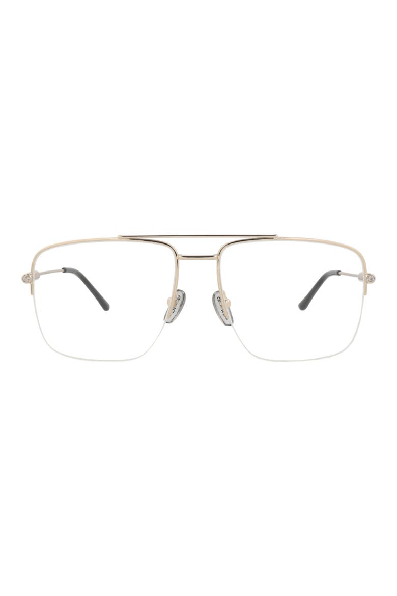 58mm Rectangular Optical Glasses, Main, color, GOLD GOLD TRANSPARENT
