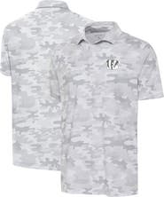 ANTIGUA Men's Antigua White Cincinnati Bengals Anthracite Logo Collide Polo