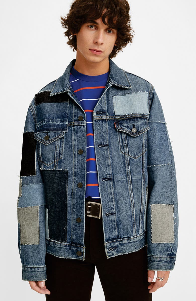 Levi's<sup>®</sup> Patchwork Denim Trucker Jacket, Alternate, color,