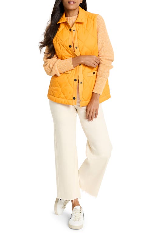Nic + Zoe Nic+zoe Waffle Stitch Crewneck Sweater In Mango