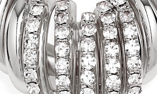 Tasha Crystal Hoop Earrings In White