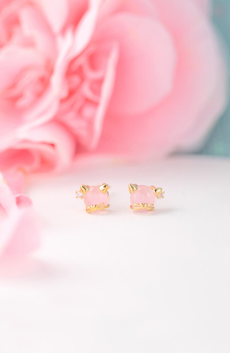Girls Crew Kitty Kat Stud Earrings, Alternate, color, Gold